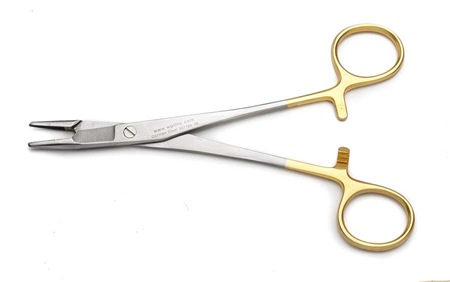Micro Olsen-Hegar Needle Holder with Suture Scissors, 12 cm, Serrated Jaw